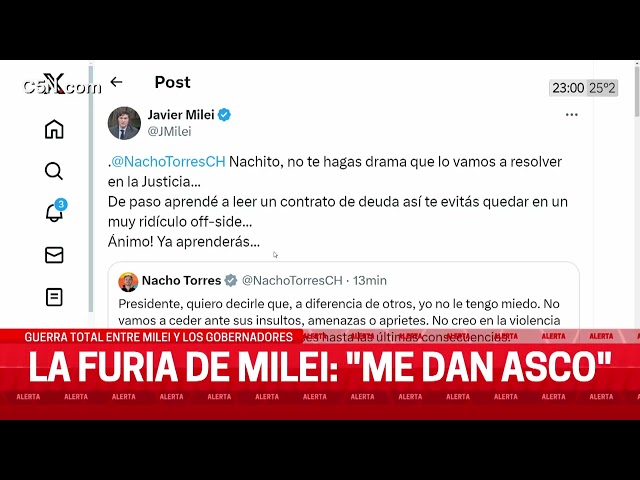 MILEI continuó el ATAQUE a IGNACIO TORRES