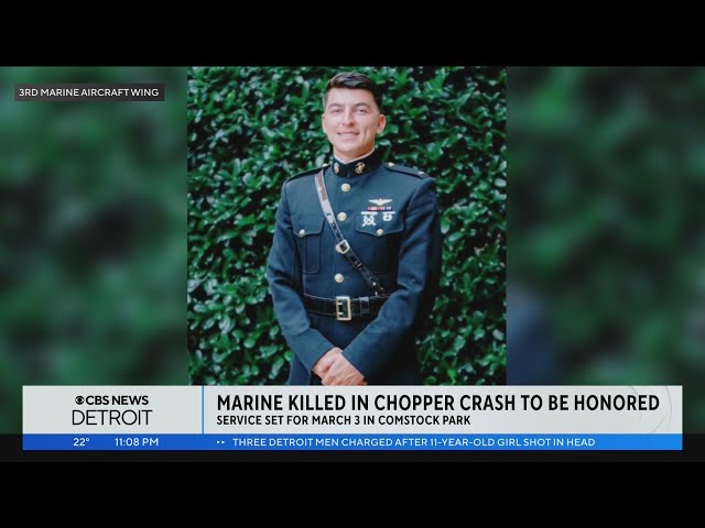 Memorial set to honor the life of Michigan Marine killed in helicopter crash