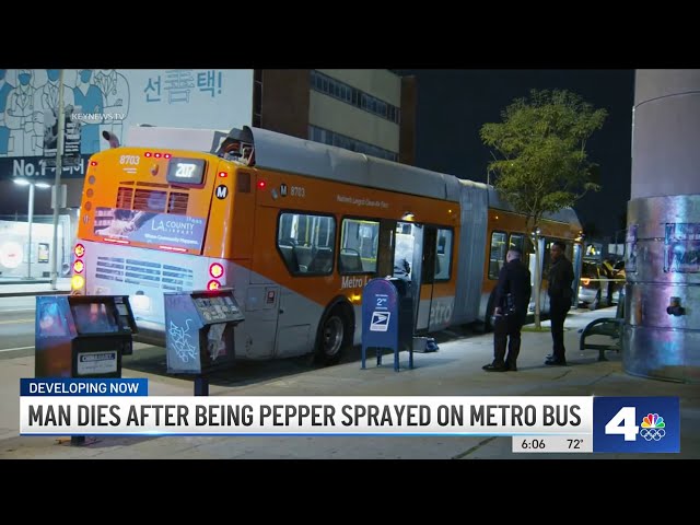 Man dies after being pepper sprayed on Metro bus