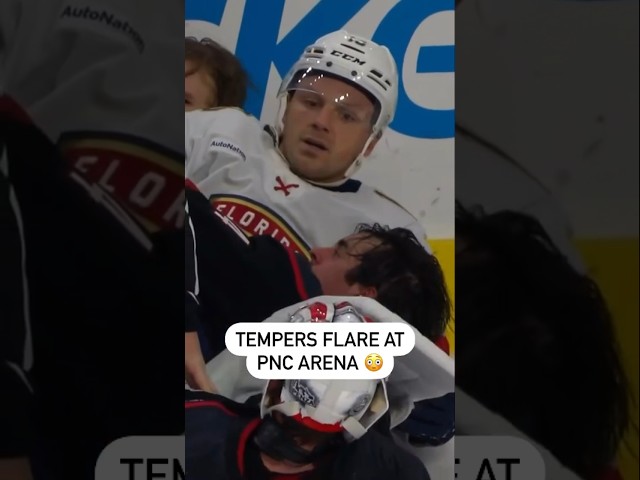 ⁣Things Got A Little Heated Between The Panthers & Canes