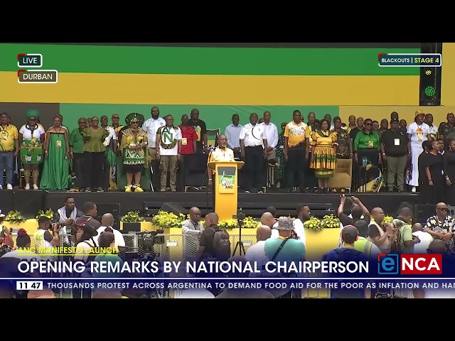 ANC Manifesto Launch | Opening remarks by national chairperson