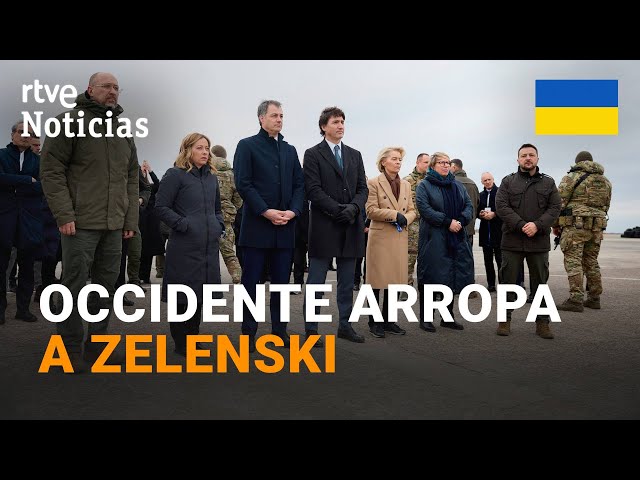 GUERRA UCRANIA-ANIVERSARIO: Líderes de la UE viajan a KIEV para mostrar su APOYO al país | RTVE