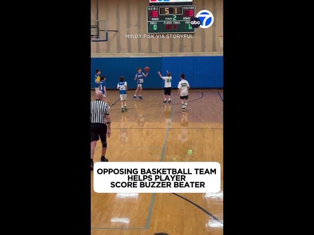 Opposing basketball team helps player score buzzer beater