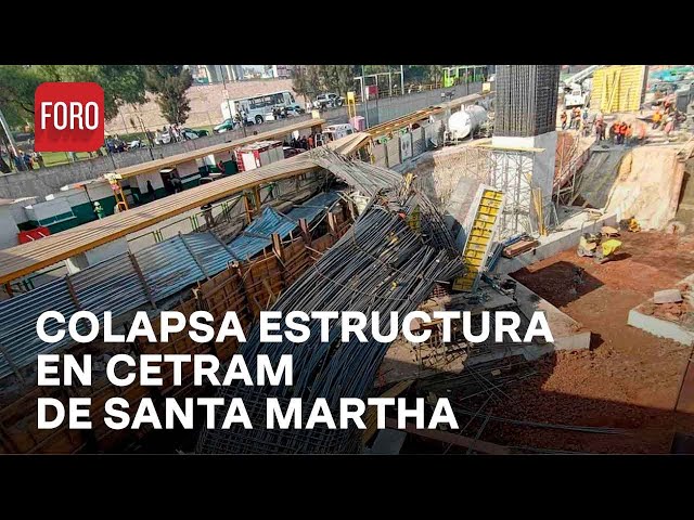 Caída de estructura en el Cetram del Metro Santa Martha deja 7 trabajadores lesionados -Las Noticias