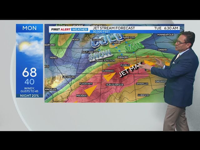 High Fire Danger Sunday with heavy mountain snow kicking off next week