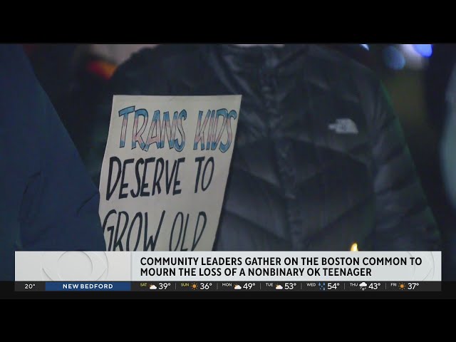 Dozens gather on Boston Common to mourn nonbinary Oklahoma teen