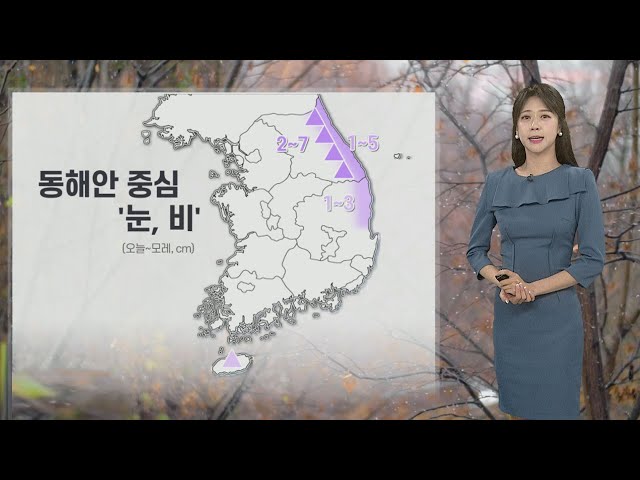 [날씨] 모레 새벽까지 영동·경북 동해안 중심 '눈·비'…빙판길 유의 / 연합뉴스TV (YonhapnewsTV)