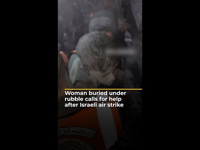 Palestinian woman buried under rubble calls for help after Israeli attack | #AJshorts