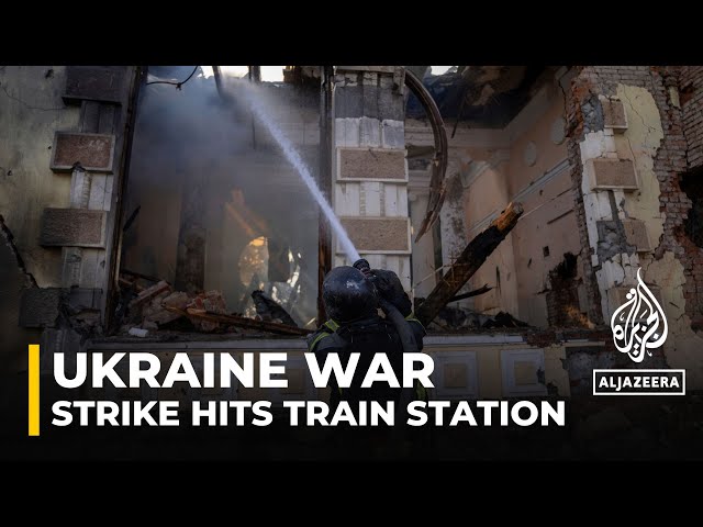 Russia attacks Ukrainian town of Kostiantynivka destroying train station and damaging a church