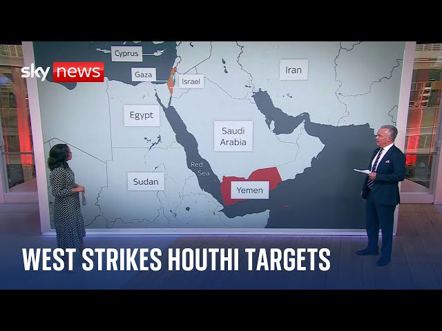 Middle East tensions: US and Britain strike more than a dozen Houthi targets in Yemen