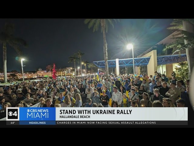 Stand with Ukraine rally in Hallandale Beach