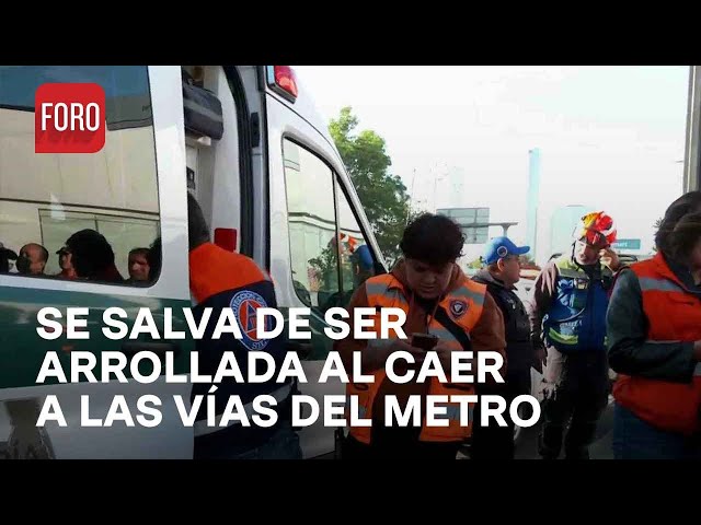 Rescatan a mujer que cayó a las vías del Metro Zapata en Ciudad de México  - Las Noticias