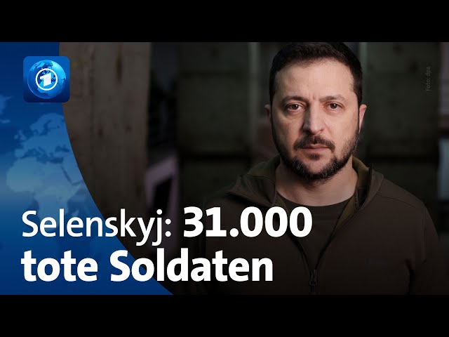 Erstmals Zahlen genannt: Präsident Selenskyj spricht von 31.000 getöteten ukrainischen Soldaten