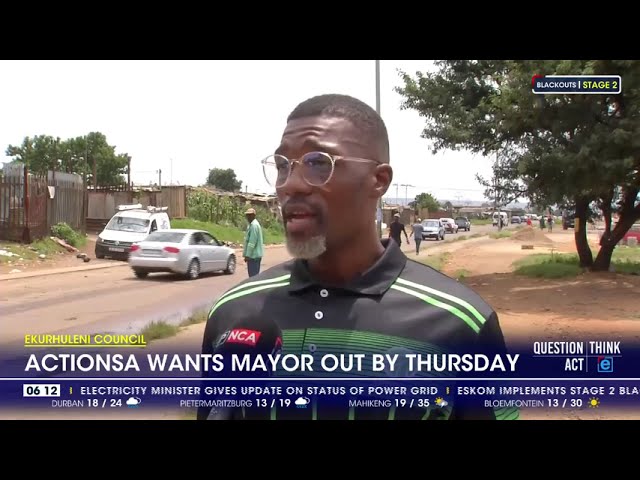 ActionSA wants Ekurhuleni mayor out by Thursday