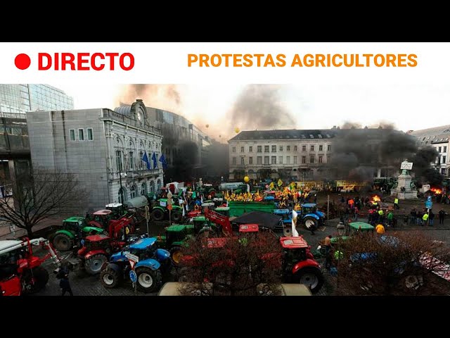 AGRICULTORES  EN DIRECTO: Intentan BLOQUEAR BRUSELAS con los MINISTROS del RAMO reunidos | RTVE