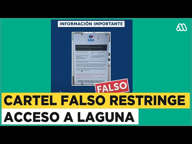 Cartel falso restringe acceso a laguna en San Pedro de la Paz