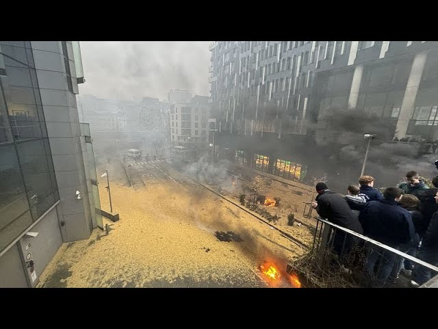 Des agriculteurs manifestent à Bruxelles