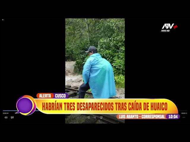 Cusco: Huaico cae sobre vía férrea en Machu Picchu