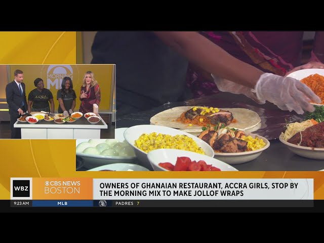 Owners of Ghanaian restaurant "Accra Girls" make Jollof Wraps on the Mix!