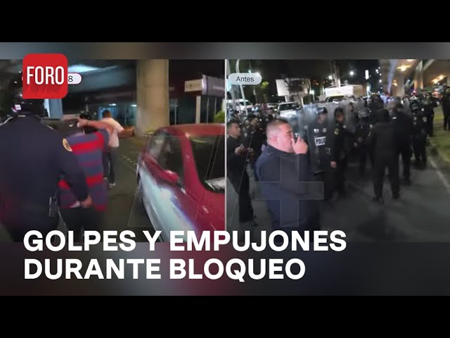 Bloqueo en Periférico Sur; encapsulan manifestantes