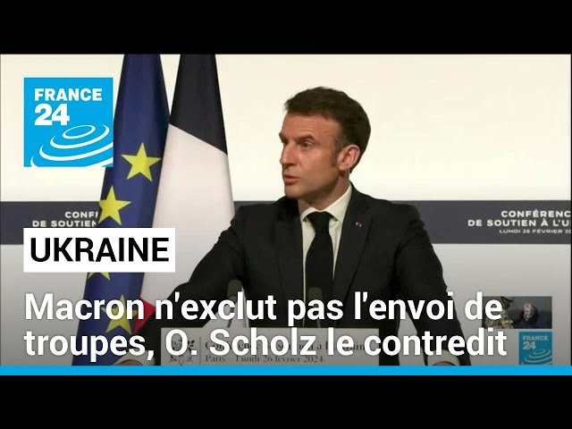 Troupes occidentales en Ukraine : E. Macron ne l'exclut pas, Olaf Scholz le contredit • FRANCE 