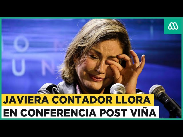 Javiera contador llora en conferencia tras su show en Festival de Viña del Mar