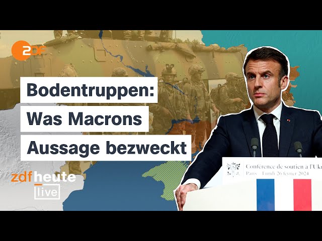 Bodentruppen für Ukraine? Was hinter Macrons Vorstoß steckt | Oberst a.D. Richter bei ZDFheute live