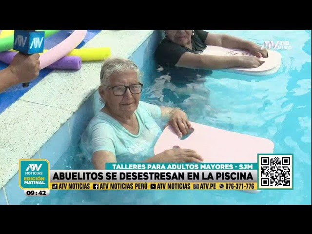 SJM: Realizan talleres de natación para adultos mayores en verano