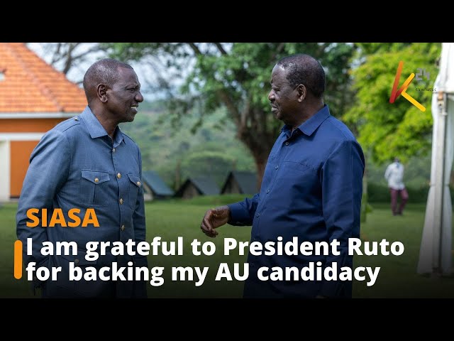 “I am grateful to President Ruto for backing my AU candidacy,” Raila