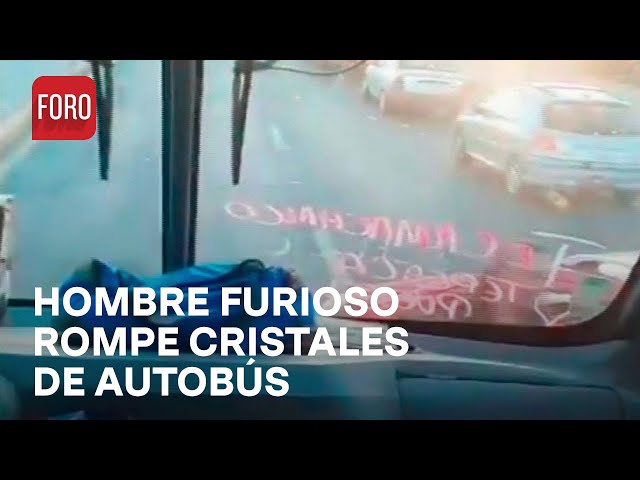 Automovilista se molesta tras choque y rompe cristales de autobús - Las Noticias