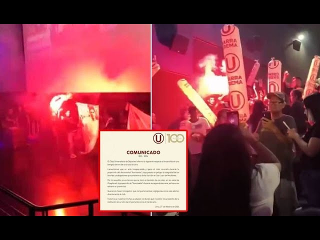 Universitario de Deportes emite comunicado luego de que hinchas encendieran bengalas en un cine