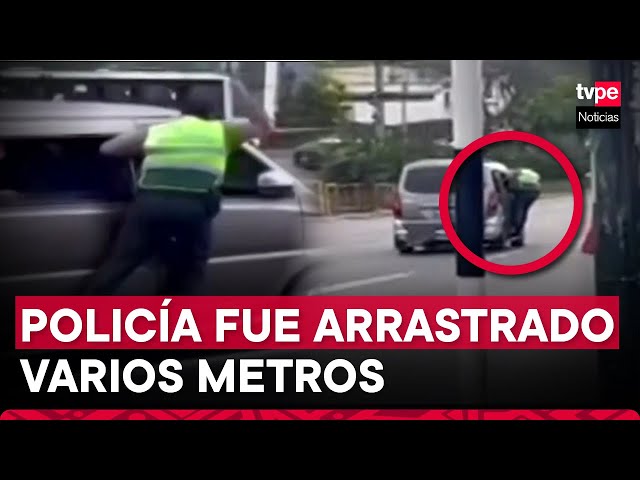 Policía de Tránsito fue arrastrado por colectivero informal en San Isidro