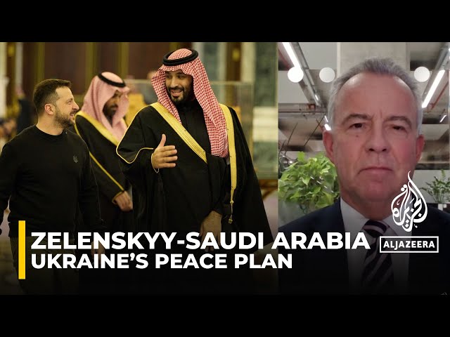 Ukrainian president Volodymyr Zelenskyy is in Saudi Arabia for talks on his country's peace pla