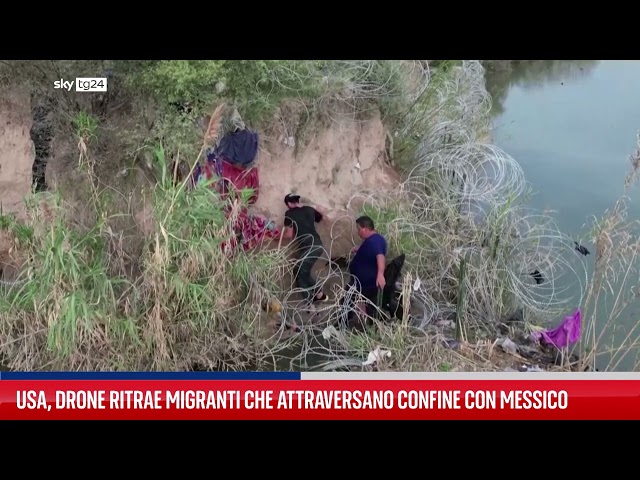 ⁣Usa, drone ritrae migranti attraversare confine con Messico