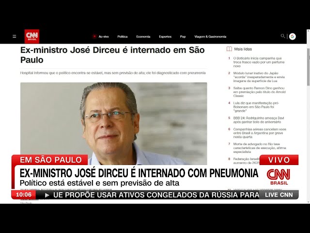 Ex-ministro José Dirceu é internado em São Paulo | LIVE CNN