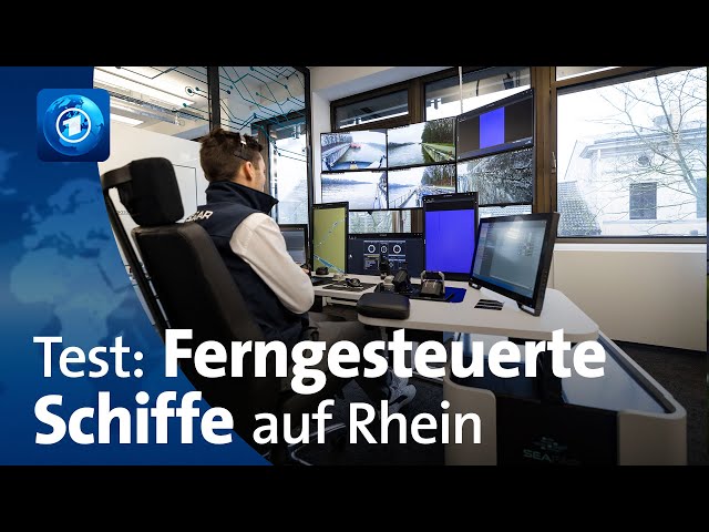 ⁣Testbetrieb mit ferngesteuerten Schiffen auf dem Rhein gestartet