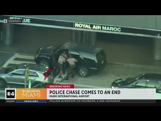 Police chase ends at Miami International Airport, man in custody