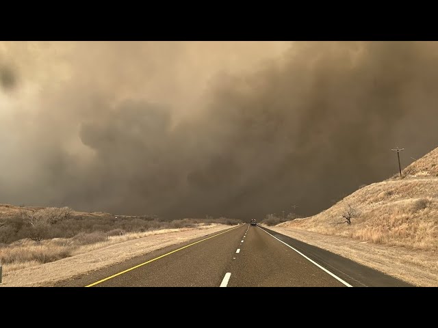 Massive Texas Panhandle wildfires melt lampposts, chars homes