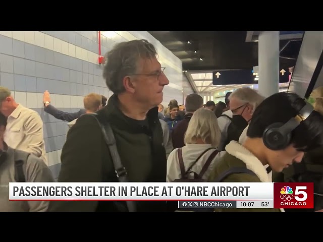 Passengers shelter at O'Hare as severe weather pounds area