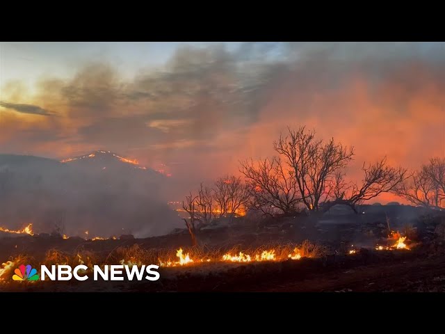 Video shows heavy smoke, flames from Texas wildfire