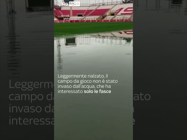 Allerta meteo in Veneto, allagato lo stadio Menti