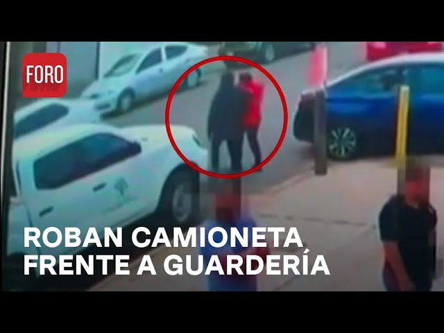 Roban camioneta frente a niños y padres en guardería en Culiacán - A las Tres