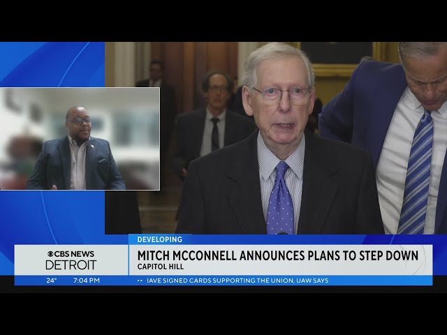 Senate Minority Leader Mitch McConnell announces he is stepping down