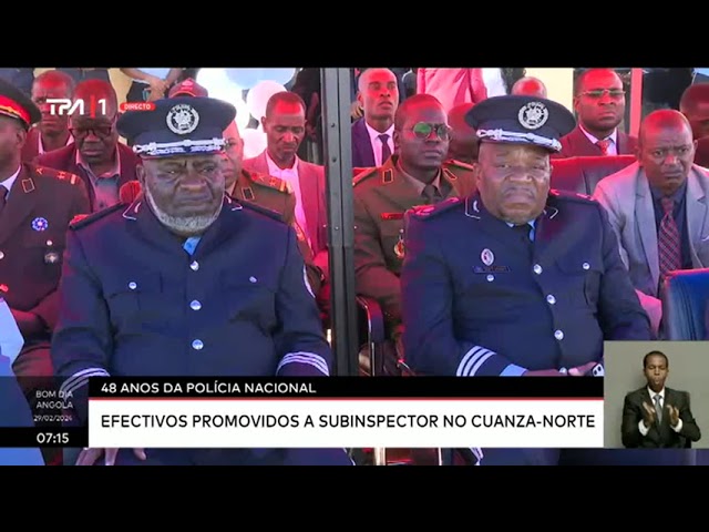 48 Anos da Polícia Nacional:  Efectivos promovidos a subinspector no Cuanza-Norte