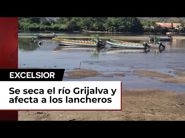 Bajo nivel del río Grijalva preocupa a lancheros