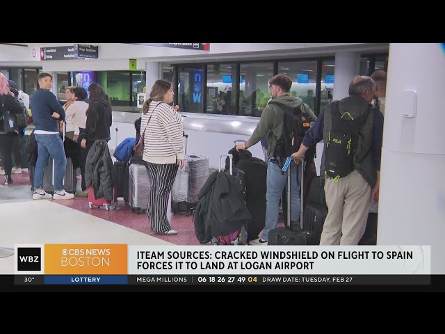 Cracked windshield forces American Airlines flight to divert to Boston's Logan Airport