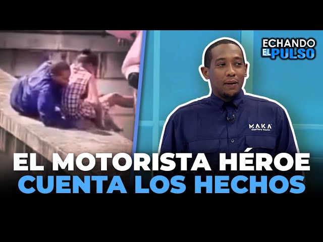 Héroe motorista que salvó mujer que intentó lanzarse de paso desnivel cuenta los hechos