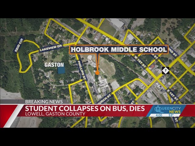 Gaston County middle school student collapses on bus, passes away