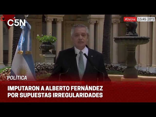 IMPUTARON a ALBERTO FERNÁNDEZ por supuestas IRREGULARIDADES en la contratación de seguros