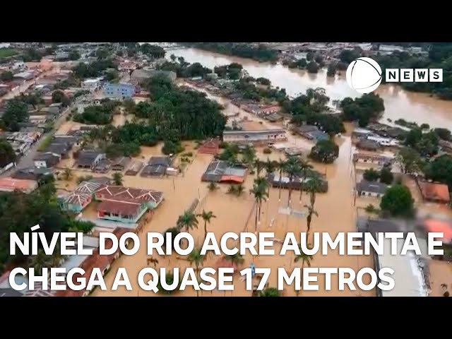 Nível do Rio Acre aumenta e chega a quase 17 metros